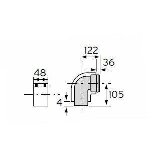 Vaillant Bogen 90° 80/125 Aluminium 303610