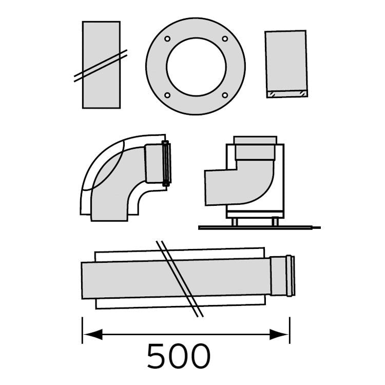 Vaillant Set Rohrleitung 60/110mm-60mm 303920