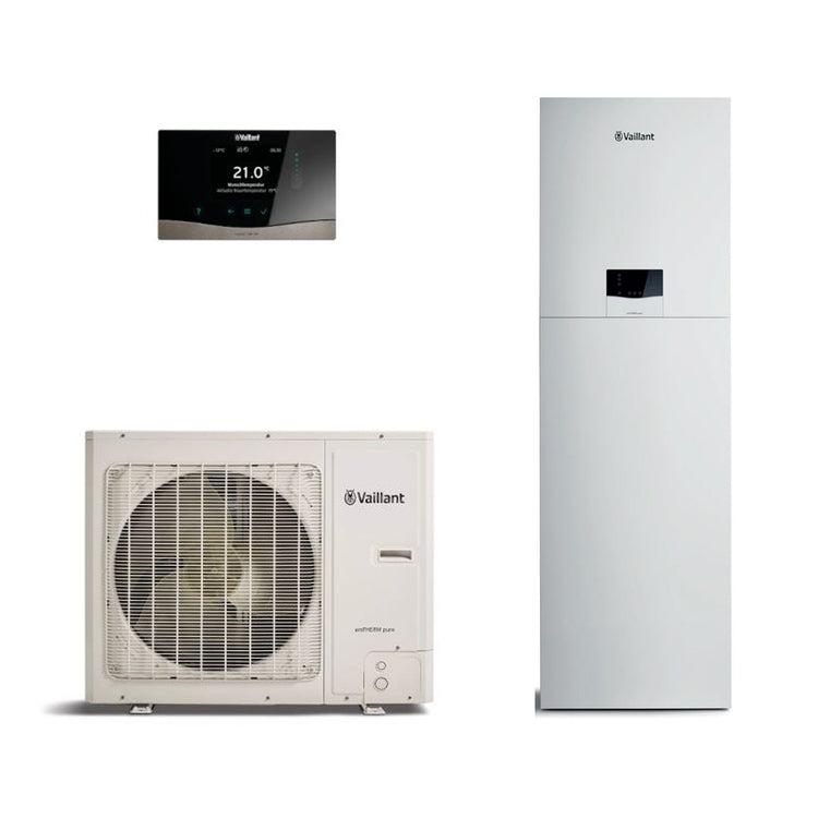 Vaillant Kit aroTHERM pure 8 kW 230V VWL 85/7.2 AS S3 Luft-Wasser-Wärmepumpe Split einphasig + VWL 107/7.2 IS uniTOWER mit Speicher 190 l 8000016267