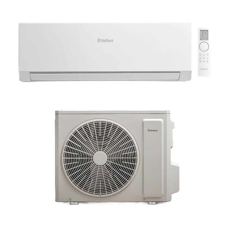 Vaillant Monosplit-Klimagerät climaVAIR plus, Wandgerät, Inverter, WLAN – Außengerät 3,5 kW, Innengerät 12000 BTU VAIP 1-035 WN