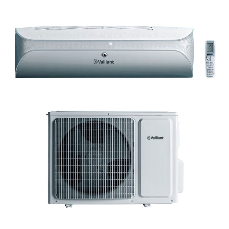 Vaillant Monosplit-Klimagerät climaVAIR premium, Wandgerät, Inverter, WLAN – Außengerät 3,5 kW, Innengerät 12000 BTU VAIH 1-035 WN