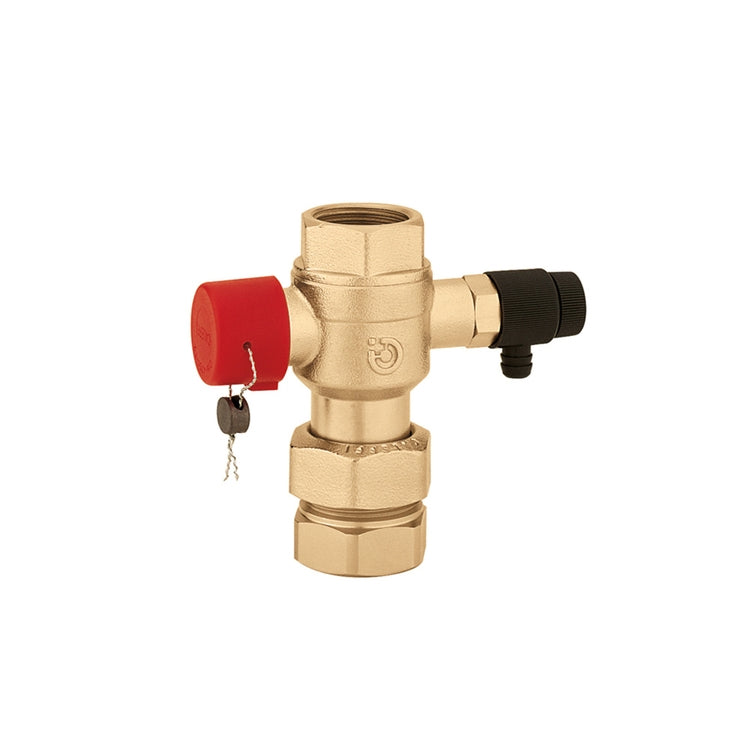 Caleffi Kugelhahn für Absperrung von Ausdehnungsgefäßen, mit Ablaufhahn und Anschluss 1 1/4" 558070