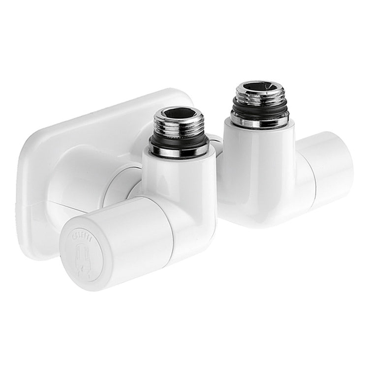 Caleffi Thermostatisierbares Ventil, Doppelwinkel, Ausführung links und weiß 400411