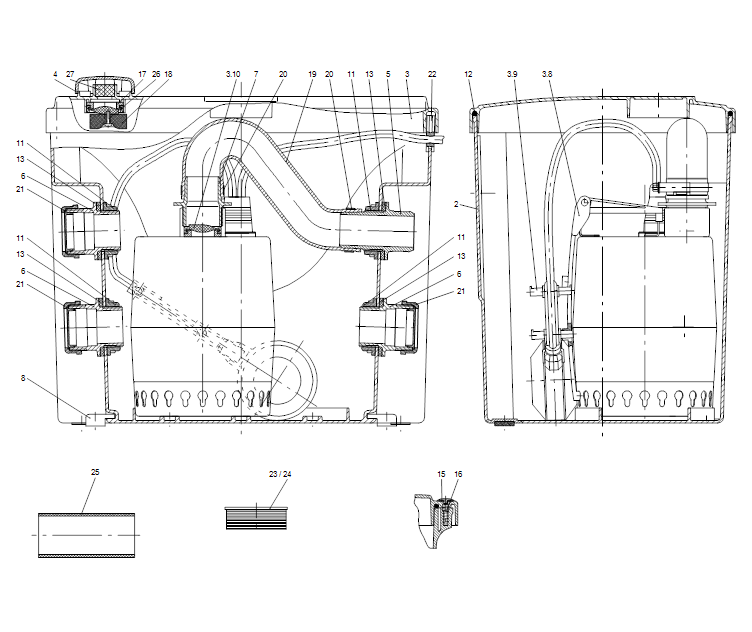 GRUNDFOS Abwassersammelbehälter LIFTAWAY C40-1 Art. 96003985