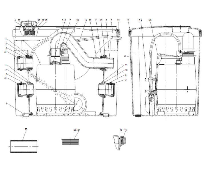 GRUNDFOS Abwassersammelbehälter LIFTAWAY C40-1 Art. 96003985