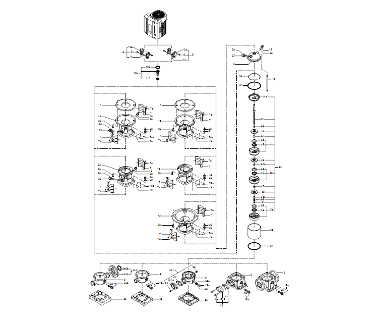 GRUNDFOS Vertikale Mehrstufige Kreiselpumpe CR 5-12 A-FGJ-A-E-HQQE Art. 96513383