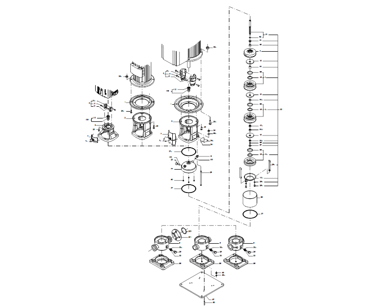 GRUNDFOS Vertikale Mehrstufige Kreiselpumpe CRNE 10-1 Art. 96512554