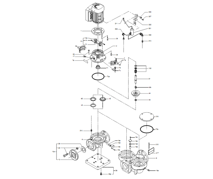 GRUNDFOS Einstufige Inlinepumpe TPE 65-60/2-S A-F-A-BUBE Art. 96275535