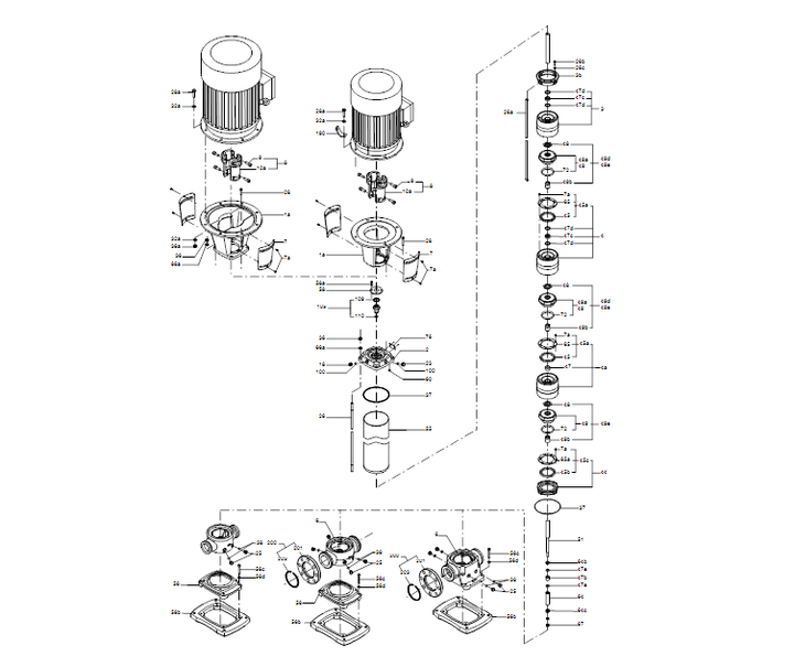 GRUNDFOS Vertikale Mehrstufige Kreiselpumpe CR 120-2-1 A-F-A-V-HQQV Art. 95922167