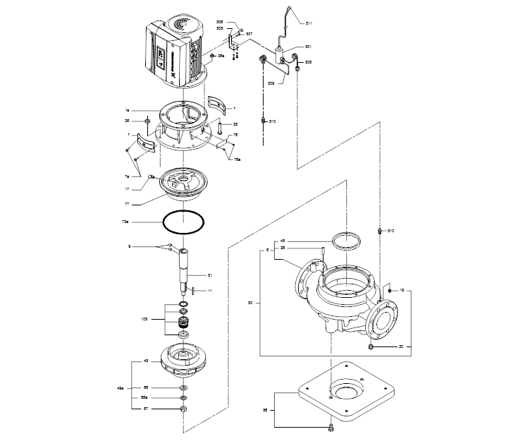 GRUNDFOS Einstufige Inlinepumpe TPE 125-110/4-S A-F-A-BAQE Art. 96276069