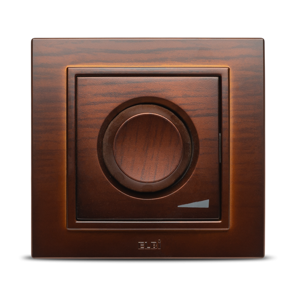 Elbi Zena LED-Dimmer 300 W, Unterputz, Mahagoni