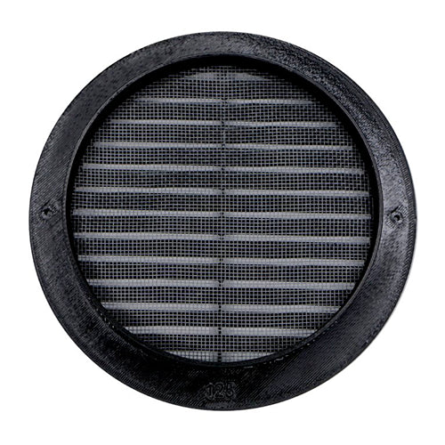 Ventila KPM 150 B – Lüftungsgitter, Rohr 150 mm, schwarz