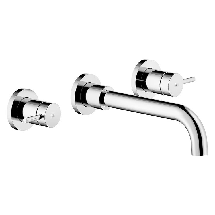 Nobili Einbau-Armatur für Waschbecken, 2 Griffe, ohne Einbaukörper, langer Auslauf, ohne Ablauf, Chromoberfläche VELIS VE125298/1ECR