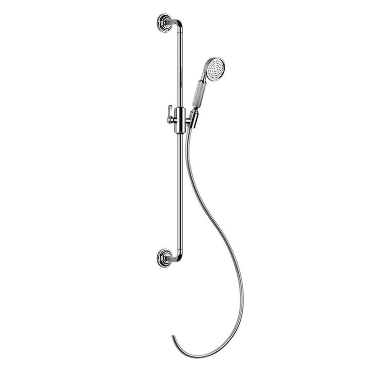 Gessi Auf- und Absteigestange mit kalkfreiem Duschkopf und 150 cm Schlauch, Chromoberfläche VENTI20 65144#031