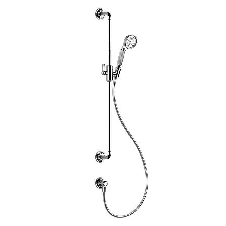 Gessi Auf- und Ab-Schiebeventil mit Wasseranschluss, kalkresistenter Handbrause und 150 cm Schlauch, Chromoberfläche VENTI20 65142#031