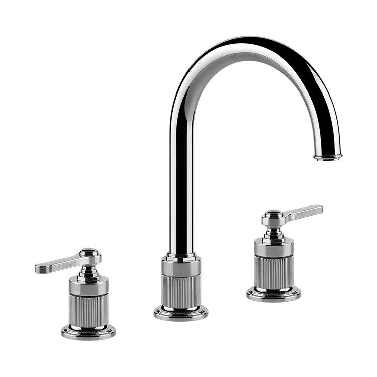 Gessi Waschtischgruppe 3 Löcher H. 28 cm, mit Schirmauslauf, mit Ablauf und Anschlussflexschläuchen, Chromfinish VENTI20 65015#031