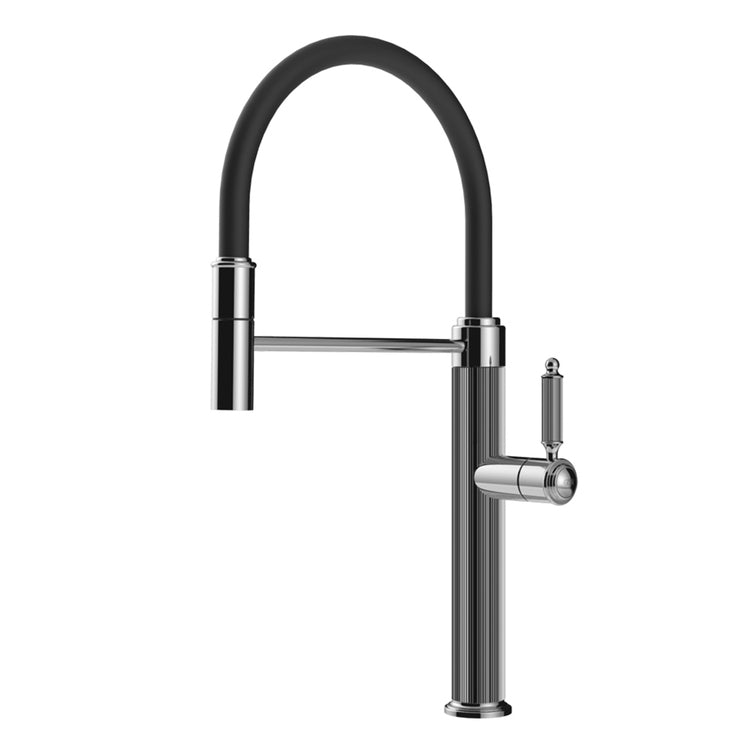 Gessi Einhebelmischer H. 49 cm für Spüle, Einhand, schwenkbare Auslauf und herausziehbare Brause mit Einzelstrahl, Chromoberfläche VENTI20 60634#031