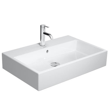 Duravit Waschtisch, gerade, 70 cm, Einloch, mit Überlauf, mit Hahnlochbank, Weiß VERO AIR 2350700027