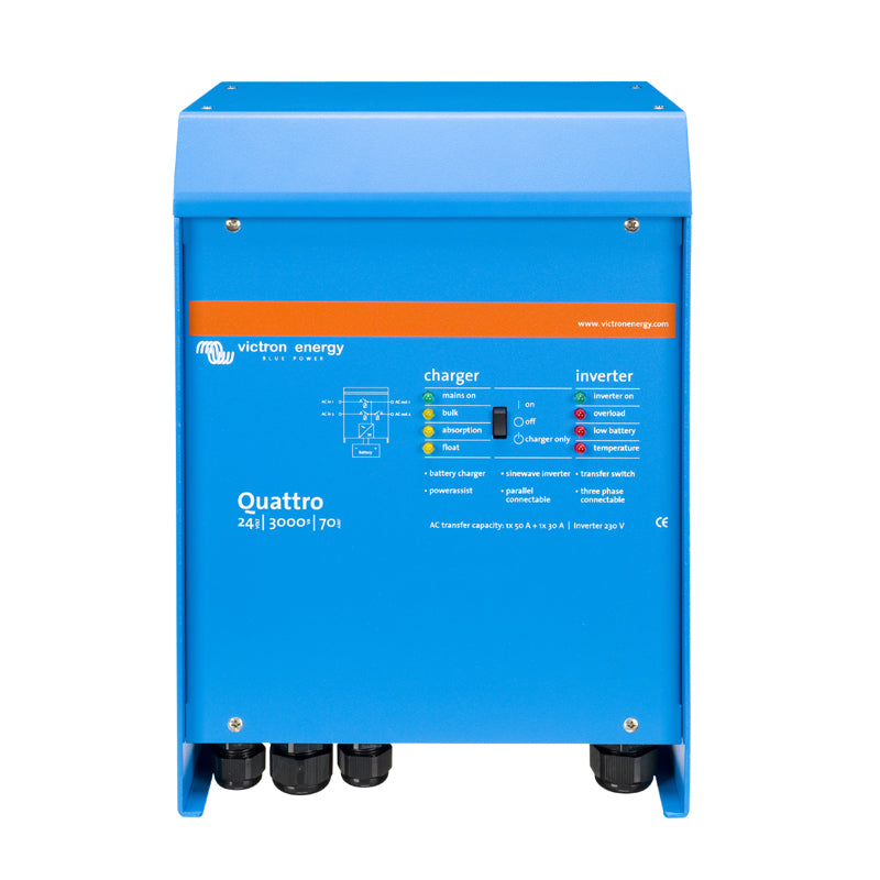 Hybrid-Solarwechselrichter Victron Energy Quattro 24/3000/70-50/50 (3kVa 24V 2.4 kW 1 Phasen)