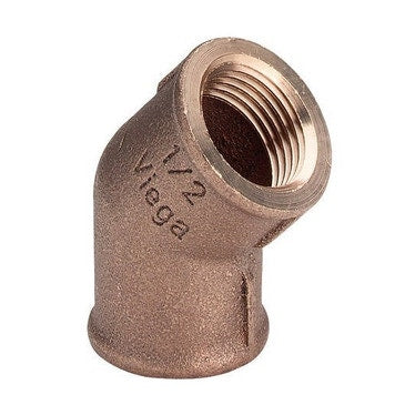 Viega Gewindefitting aus Messing, 45°-Bogen Ø 3/4, aus glänzendem Silizium-Messing 320645
