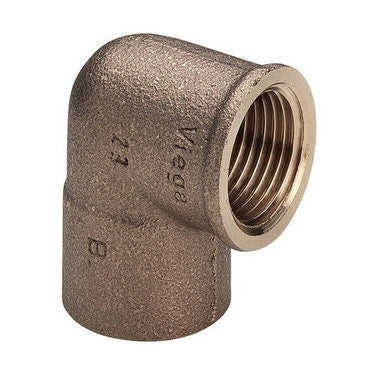 Viega Schweissfittings Ellbogen 90° Ø 22 x 1/2", mit Innengewinde, aus Rotguss 106102