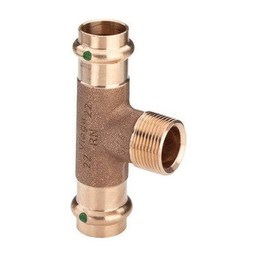 Viega T-Stück Ø 28 x 3/4" Siliziumbronze mit SC-Contur (Wasser) SANPRESS 194130