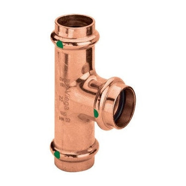 Viega T-Stück Ø 35 x 28 glänzendes Kupfer mit SC-Contur Kupfer (Wasser) PROFIPRESS 324896