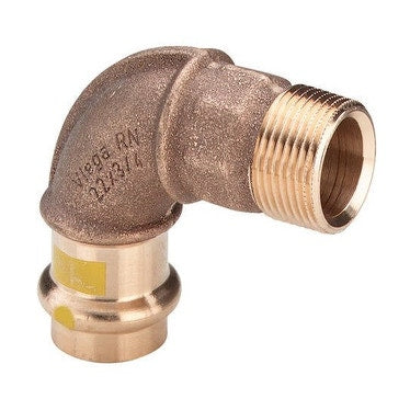 Viega Bogen 90° Ø 18 x 3/4", aus Rotguss mit SC-Contur (Gas) PROFIPRESS G 345761