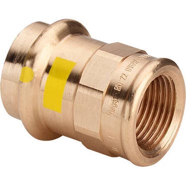 Viega Muffe Ø 35 x 1 1/4, glänzendesRotguss mit SC-Contur (Gas) PROFIPRESS G 346447