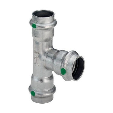 Viega T-Stück Ø 54, aus Edelstahl mit SC-Contur (Wasser) SANPRESS INOX 435912