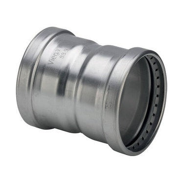 Viega Muffe mit Anschlag Ø 89, aus Edelstahl mit SC-Contur (Wasser) SANPRESS INOX XL 482817