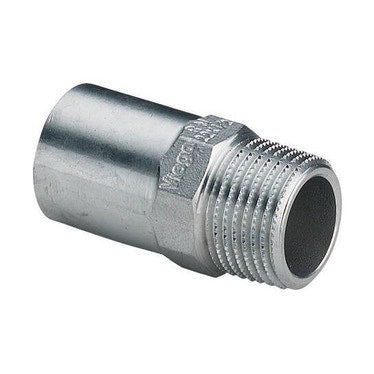 Viega Steckfitting Ø 22 x 3/4", mit Außengewinde, aus Edelstahl mit SC-Contur (Wasser) SANPRESS INOX 436742