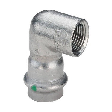 Viega 90°-Winkelstück Ø 18 x 1/2" aus Edelstahl mit SC-Contur (Wasser) SANPRESS INOX 436995