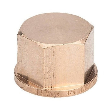 Viega Gewindefitting aus Messing Verschlusskappe Ø 1/2", aus glänzendem Silizium-Messing 266660