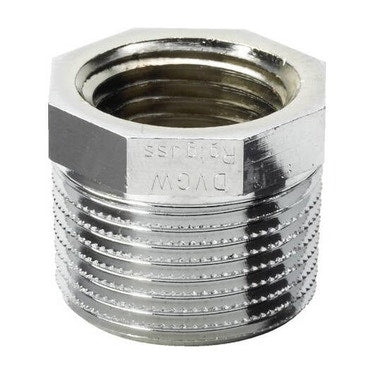 Viega Gewindefitting aus Messing Reduziermuffe Ø 3/4 x 3/8 Zoll verchromtes Messing 448011