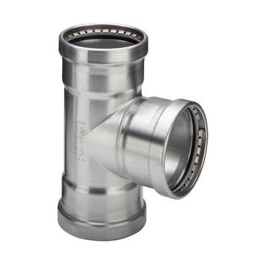 Viega T-Stück Ø 89 x 35, aus Edelstahl mit SC-Contur (Wasser) SANPRESS INOX XL 483067