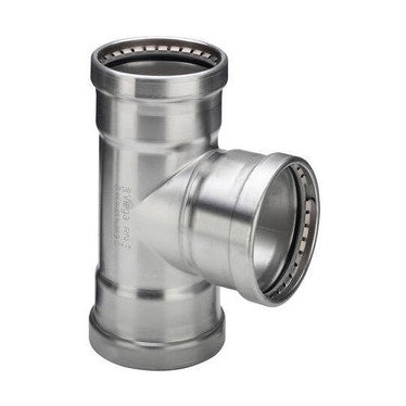 Viega T-Stück Ø 64 x 22, aus Edelstahl mit SC-Contur (Wasser) SANPRESS INOX XL 578077