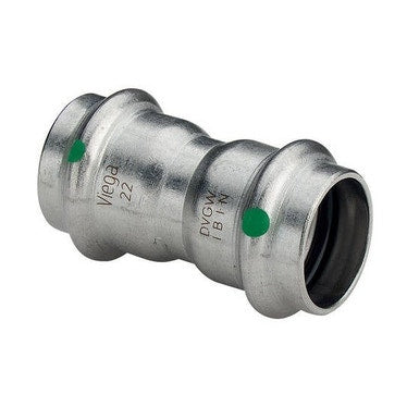 Viega Muffe mit Anschlag Ø 35, aus Edelstahl mit SC-Contur (Wasser) SANPRESS INOX 436193