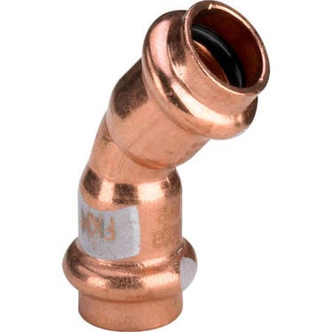 Viega Bogen 45° Ø 28, aus blankem Kupfer mit SC-Contur (Hochtemperatur) PROFIPRESS S 628321