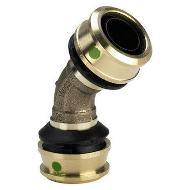 Viega Bogen 45° Ø 50 bronzebeschichtet mit Silizium poliert mit SC-Contur RAXOFIX 647100