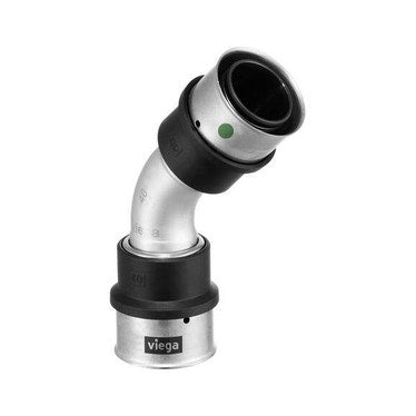 Viega Bogen 45° Ø 63 Edelstahl glänzend mit SC-Contur SMARTPRESS 734015