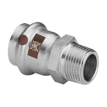 Viega Muffe Ø 28 x 1/2" Edelstahl glänzend mit SC-Contur, Außengewinde (Heizung und Kühlung) TEMPONOX 811563