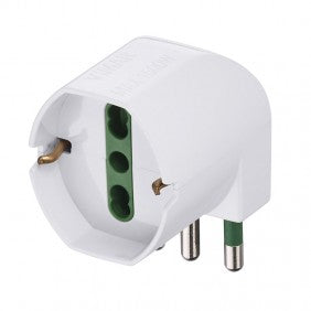 Vimar 00305.B Stufenadapter S17 + Stecker 2P+E 90° weiß Zubehör