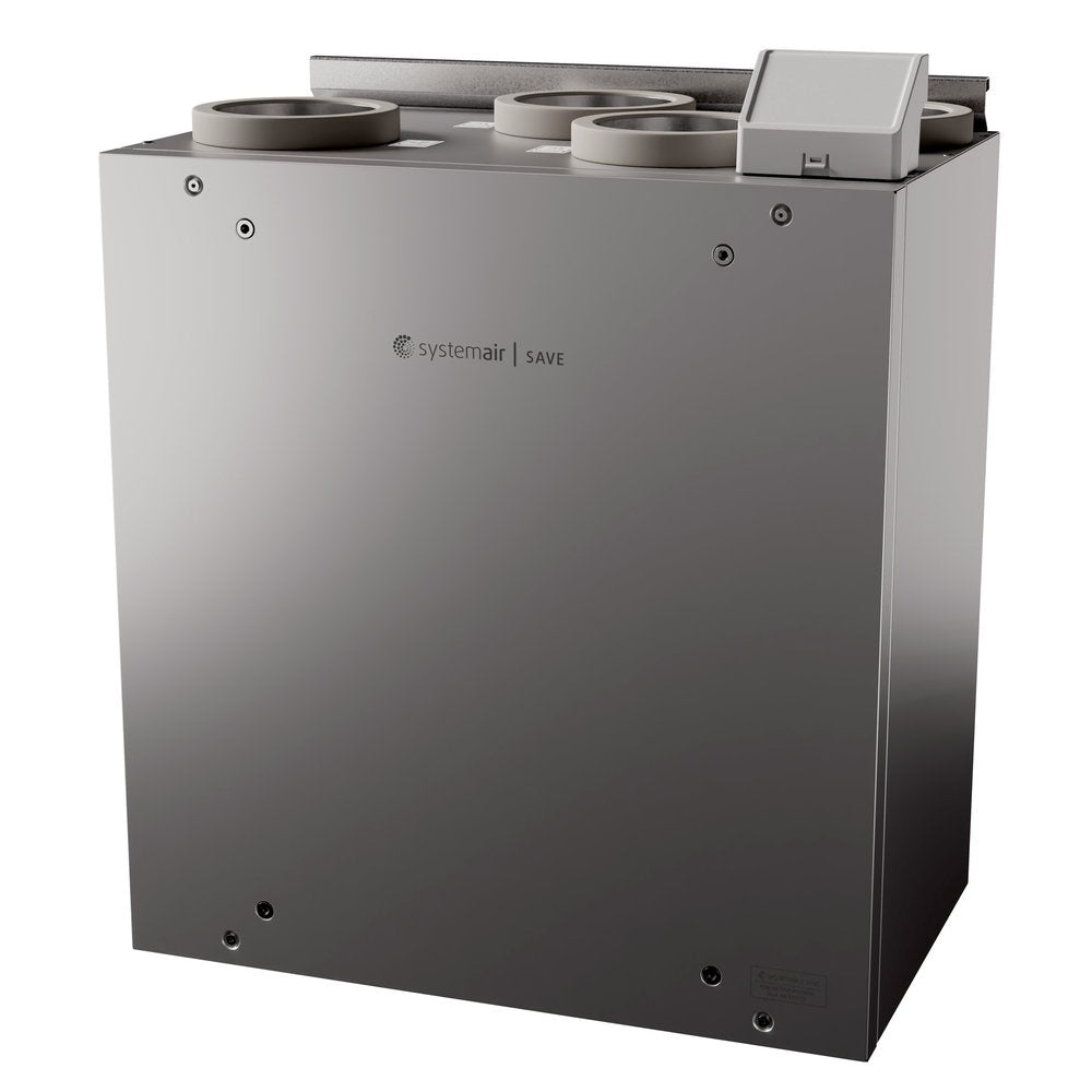 Systemair SAVE VTR 150/B L 1000W – Lüftungsgerät mit Wärmerückgewinnung, Rotationswärmetauscher, vertikal
