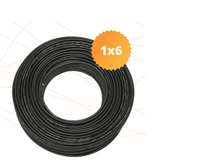Wattkit Cable solar/PV H1Z2Z2-K Black 1x6,0 mm² 1,5 kV DC, 1 kV AC
