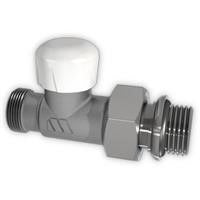 Watts Mikrometrischer Halter vernickelt. Durchgangsform. Anschluss für Kupfer- oder Kunststoffrohr 1/2"M. Heizkörperanschluss 1/2"M 1396TRV 1396TRV12