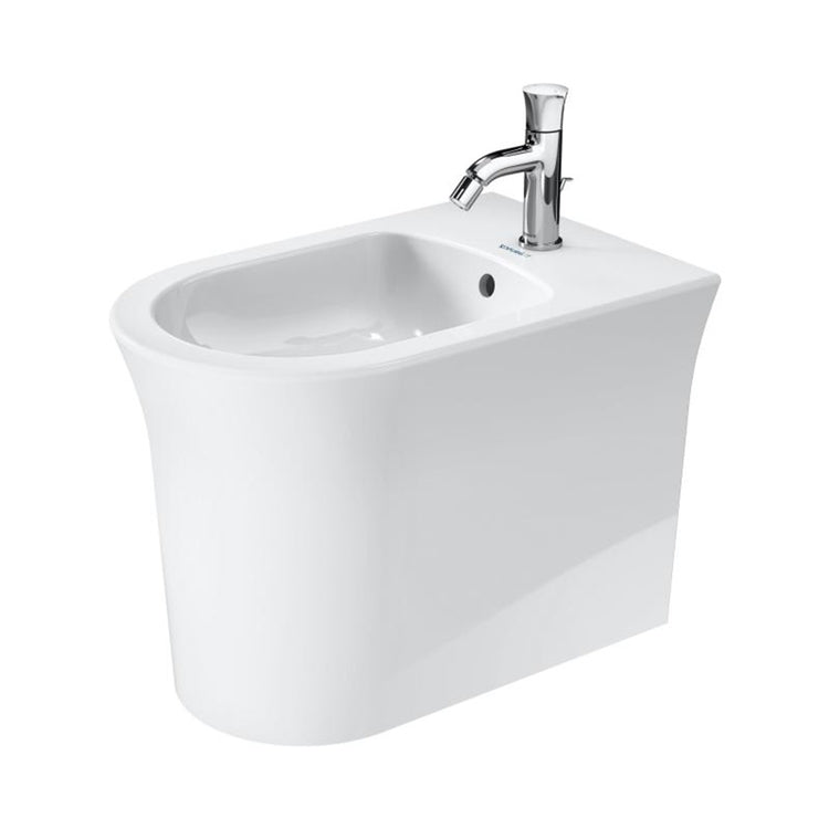 Duravit Standbidet, wandbündig, mit Überlauf und Rand für Armaturen, Weiß WHITE TULIP 2293100000