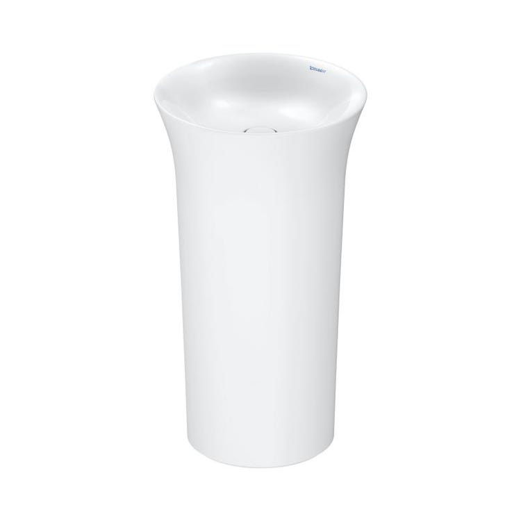 Duravit Freistehendes Waschbecken Ø 50 cm, mit Korrektur, ohne Überlauf, mit Anschlussöffnung für Bodenanschluss, Weiß WHITE TULIP 2703500070