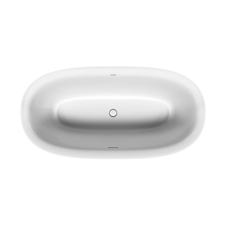 Duravit Freistehende Badewanne L. 160 cm, mit zwei geneigten Rückenlehnen, mit spezieller Ablaufkolonne, Weiß WHITE TULIP 700468000000000