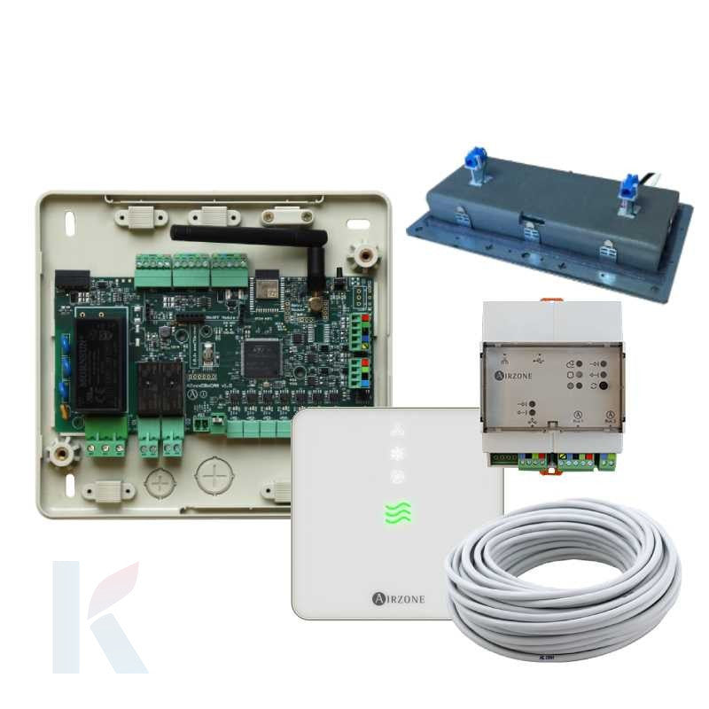 Solarics Airzone Set Flexa 25 HUB Zentralsystem + AirQ Box/Sensor + 2 Sammelschienen 15 m – Wi-Fi-Controller